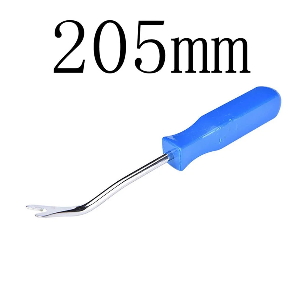 205mm Length Car Door Trim Clip Remover Plastic Fastener Puller Removing Pry Tool with with Rubber Handle - Blue - 2