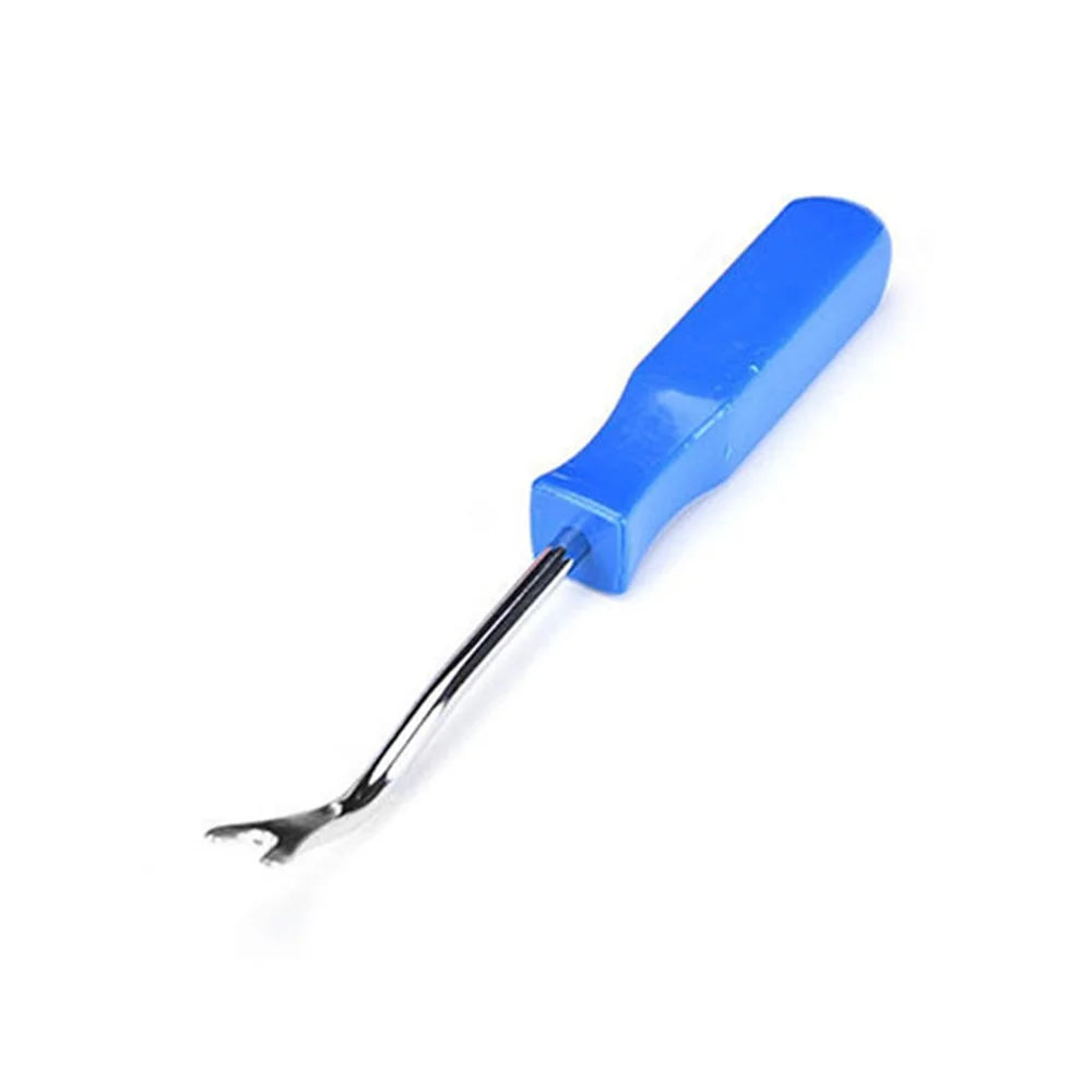 205mm Length Car Door Trim Clip Remover Plastic Fastener Puller Removing Pry Tool with with Rubber Handle - Blue - 3