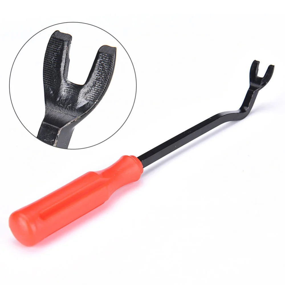 220mm Hard Car Tire Trim Removal Tool Pry Remover Tool Plier Puller with Rubber Handle Grip - Red - 3
