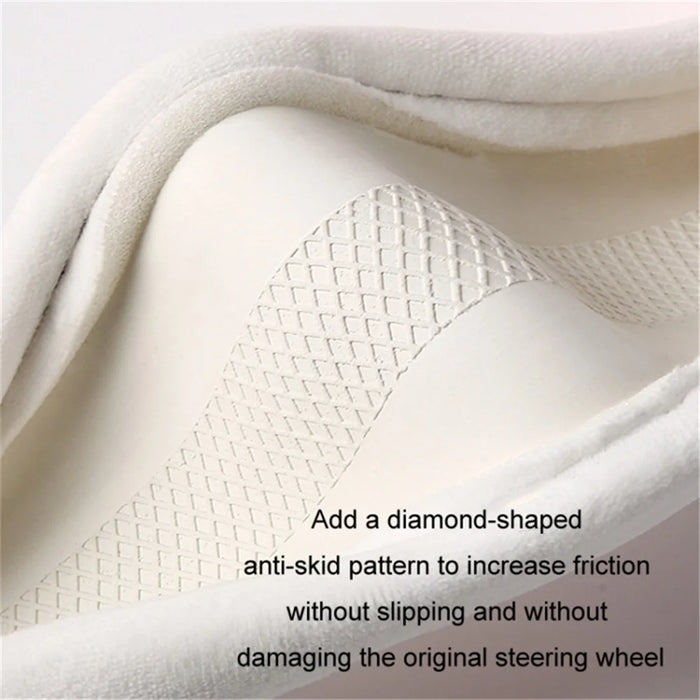 38cm Plush Steering Wheel Cover Cute Cat Non-Slip Car Steering Wheel Protector for Winter Warm - Pink - 6