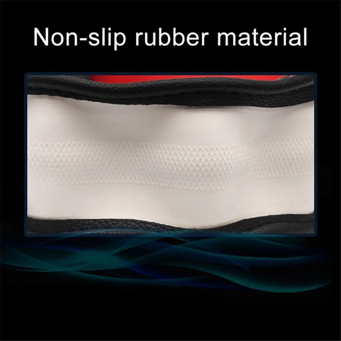 38cm Round Car Steering Wheel Cover Breathable Imitation Leather Steering Wheel Sleeve - Black+Red - 4