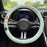 38cm Round Car Steering Wheel Cover Cartoon Bear Design Short Plush Warm Steering Wheel Sleeve - Green - 1