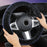 38cm Round Car Steering Wheel Cover Fluffy Winter Plush Anti-Slip Car Decoration - Black - 2
