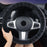 38cm Round Car Steering Wheel Cover Fluffy Winter Plush Anti-Slip Car Decoration - Black - 5