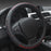 38cm Stylish Car Steering Wheel Cover Cowhide Leather Anti-skid Steering Wheel Sleeve - Black+Red - 1