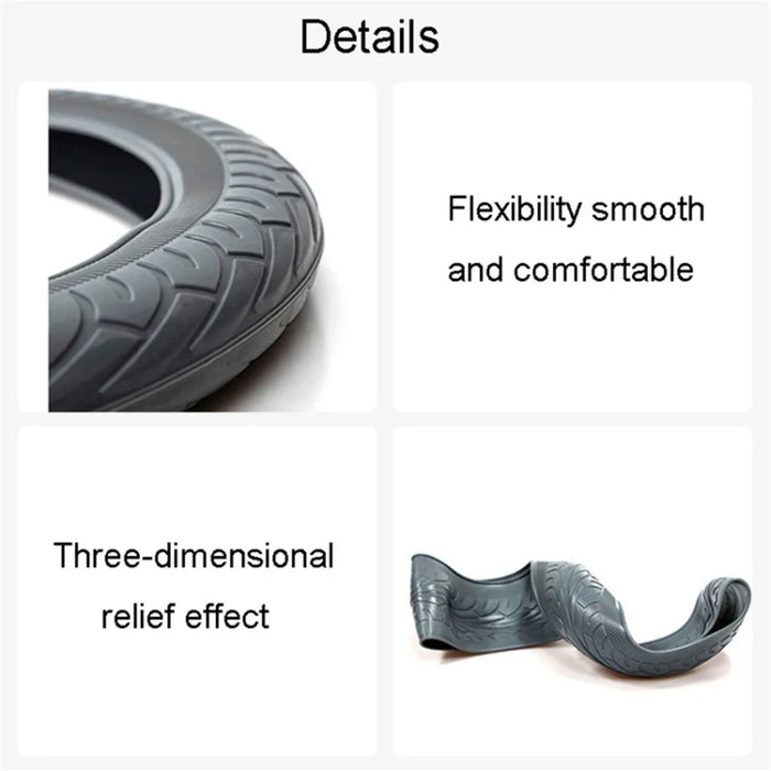 Car Tire Texture Steering Wheel Anti-slip Grip Silicone Protective Cover - Black - 6