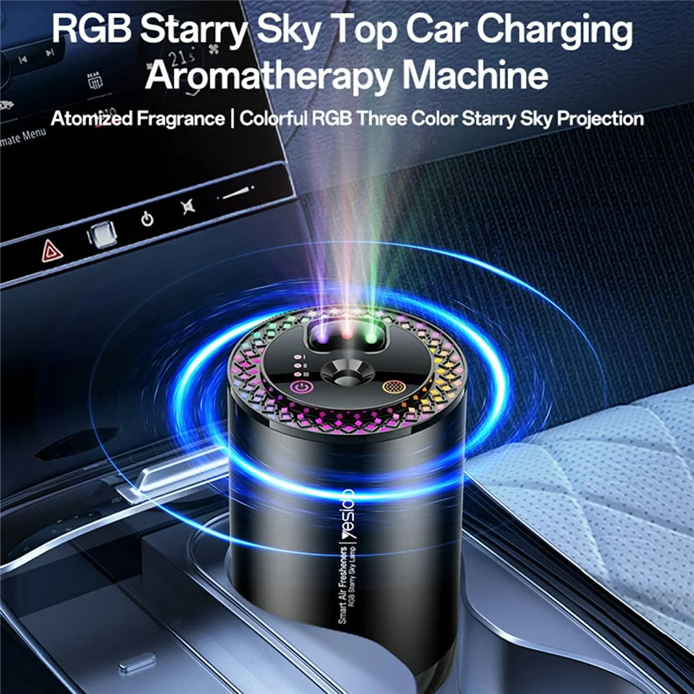YESIDO VC14 Car Aromatherapy Diffuser Smart Air Freshener Rechargeable RGB Starry Sky Ambient Lamp - 2