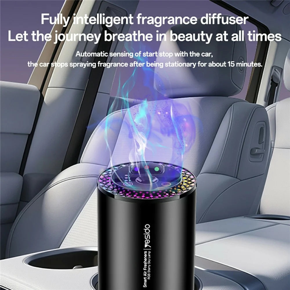 YESIDO VC14 Car Aromatherapy Diffuser Smart Air Freshener Rechargeable RGB Starry Sky Ambient Lamp - 6