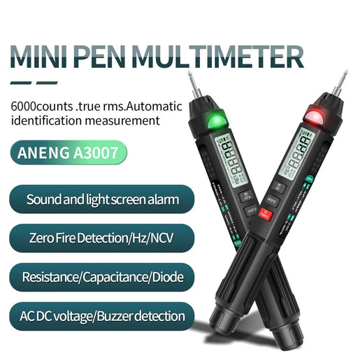 ANENG A3007 Smart Pen Type Multimeter with LCD Digital Display 6000 Counts Non-Contact AC/DC Voltage Resistance Test Tool - 2