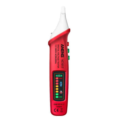 ANENG VC1017 12-1000V Non-contact Sound-light Tester Digital AC Voltage Meter Multimeter Pen - Red - 1