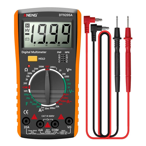 ANENG DT9205A Multifunctional HD Digital True RMS Multimeter AC/DC Voltage Meter - Orange - 1
