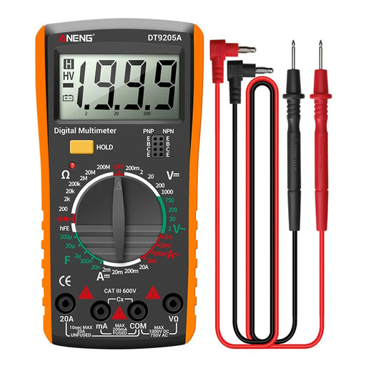 ANENG DT9205A Multifunctional HD Digital True RMS Multimeter AC/DC Voltage Meter - Orange - 1