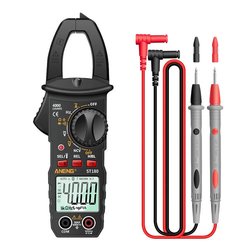 ANENG ST180 4000 Counts Digital Clamp Meter AC Current Multimeter Ammeter Voltage Tester - Black - 1