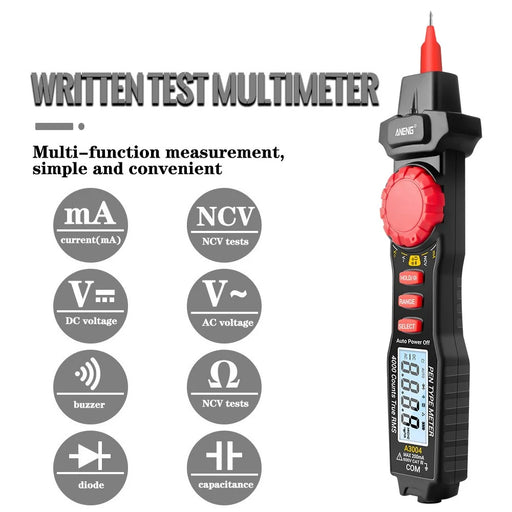 ANENG A3004 Multimeter Pen Meter 4000 Counts Non Contact AC/DC Voltage Resistance Capacitance Diode Continuity Tester - 2