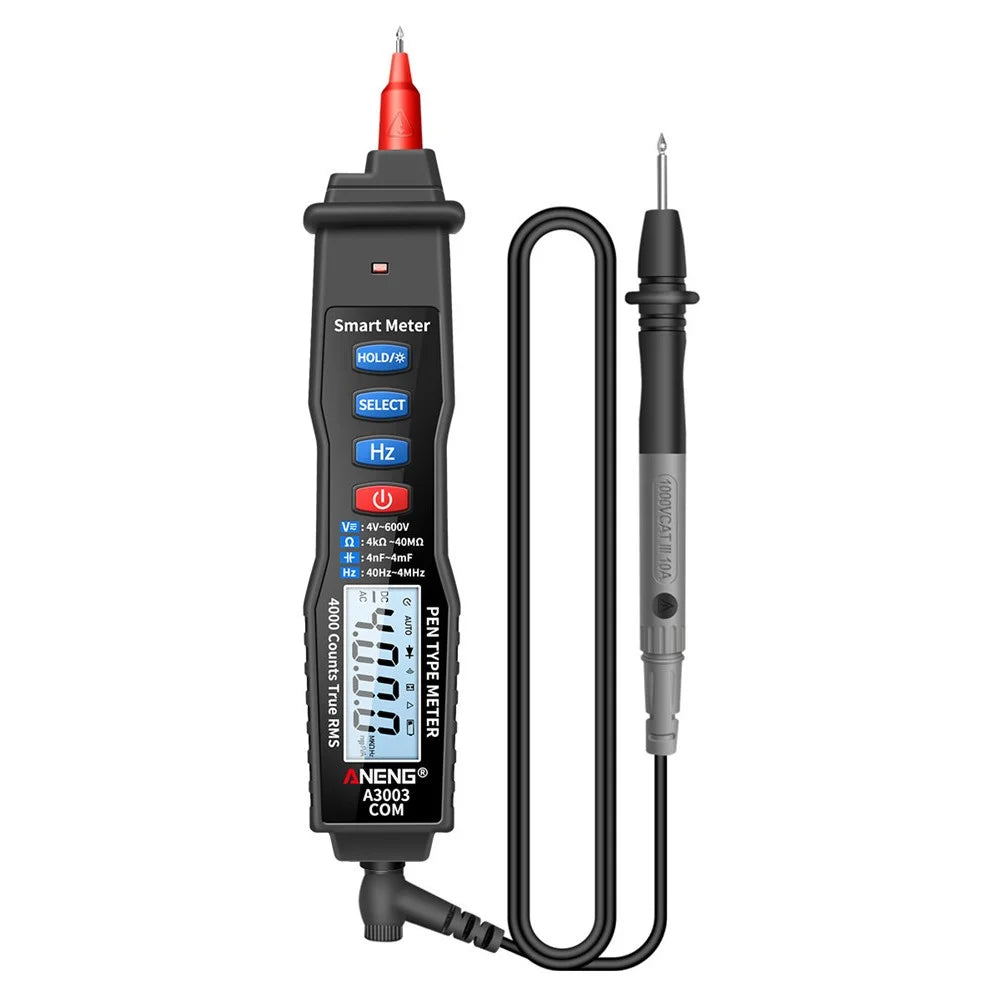 ANENG A3003 Digital Pen Auto Multimeter 4000 Counts Smart Meter with NCV AC/DC Voltage Resistance Capacitance Tester - Black - 1