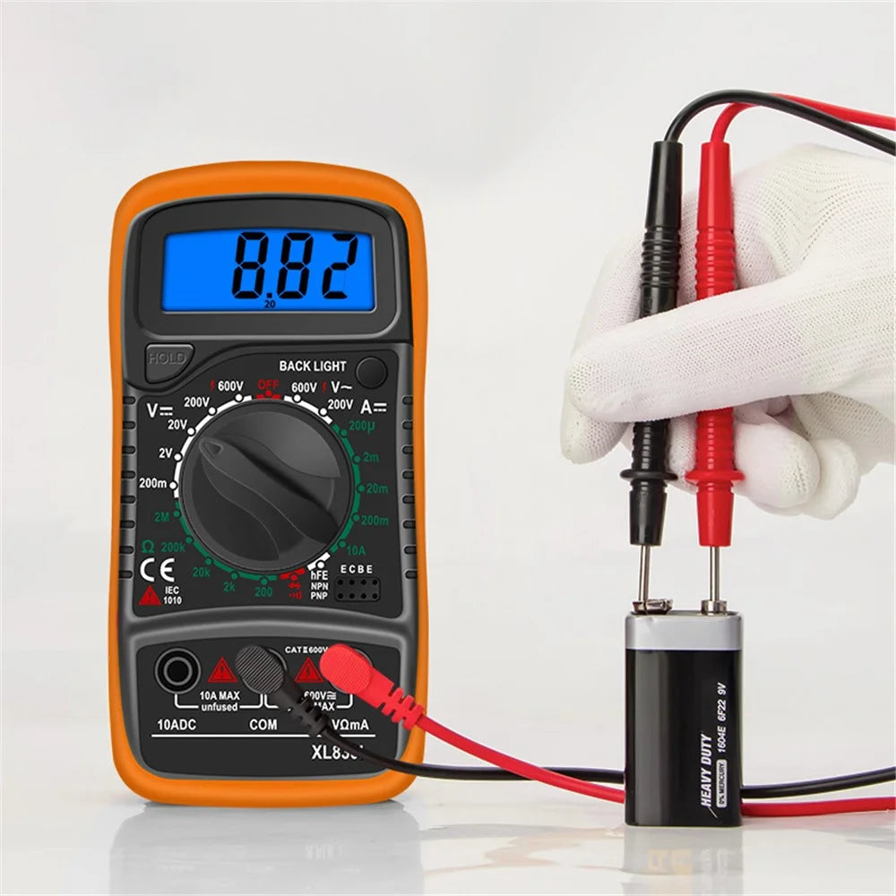 XL830L Multifunction LCD Multimeter Tester Handheld Digital Multimeter AC/DC Resistance Meter with Backlit - 1
