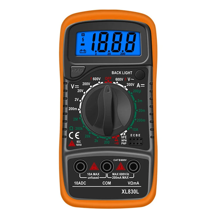 XL830L Multifunction LCD Multimeter Tester Handheld Digital Multimeter AC/DC Resistance Meter with Backlit - 5