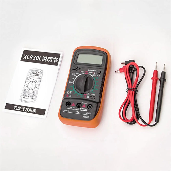 XL830L Multifunction LCD Multimeter Tester Handheld Digital Multimeter AC/DC Resistance Meter with Backlit - 7