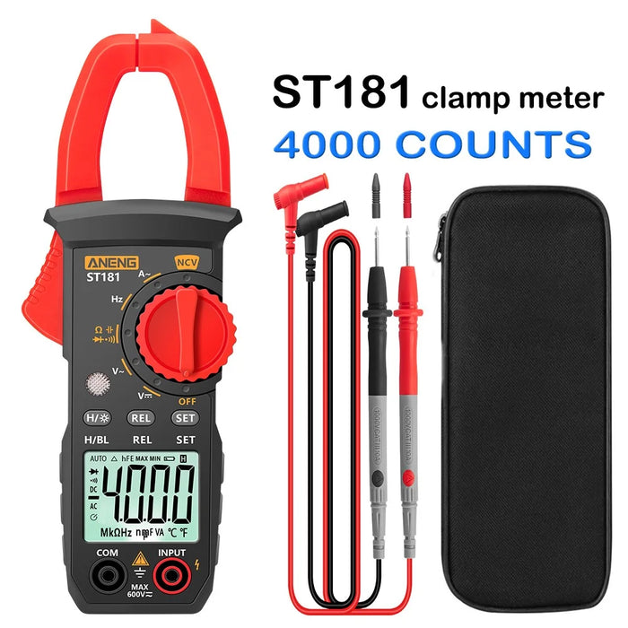 ANENG ST181 Digital Clamp Meter DC/AC Current 4000 Counts Multimeter Ammeter Voltage Capacitance Ohm Tester - 2