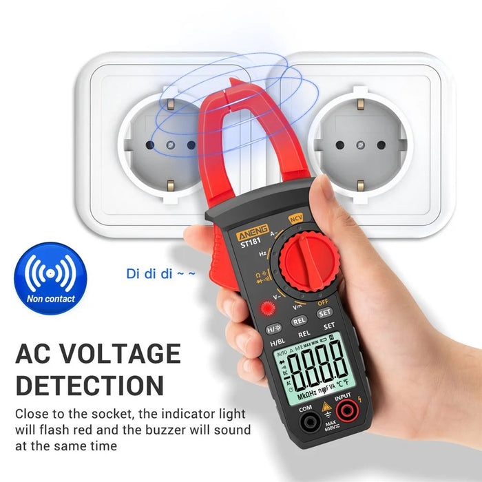 ANENG ST181 Digital Clamp Meter DC/AC Current 4000 Counts Multimeter Ammeter Voltage Capacitance Ohm Tester - 3