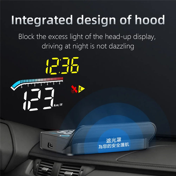 M17 Head-up Display Universal Car Speedometer HUD Projection Display OBD+GPS Dual System - 6