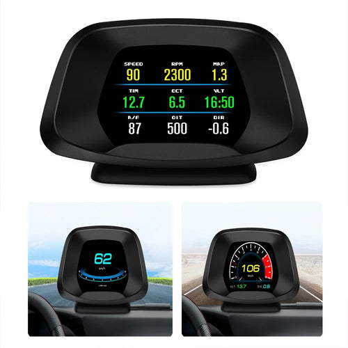 P19 HUD Device Multi-functional Smart Digital Meter Universal Car Speedometer LCD Display OBD GPS Scanner Diagnostic Tool Speed Alarm - 1