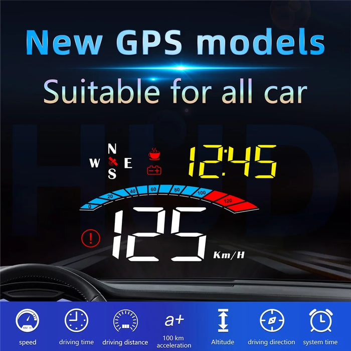 M16 Head-up Display Universal Car Speedometer HUD Projector LCD Display GPS Positioning - 2