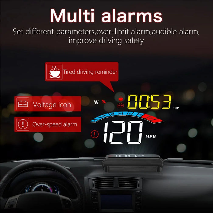 M16 Head-up Display Universal Car Speedometer HUD Projector LCD Display GPS Positioning - 7