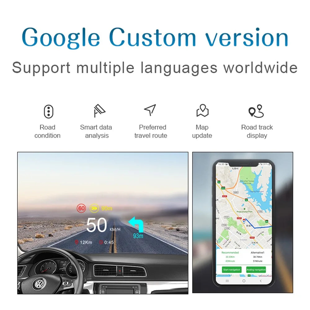 C2 Car Universal Smart HUD Head-up Display Navigation Version HUD Color Screen AI Intelligence - 4