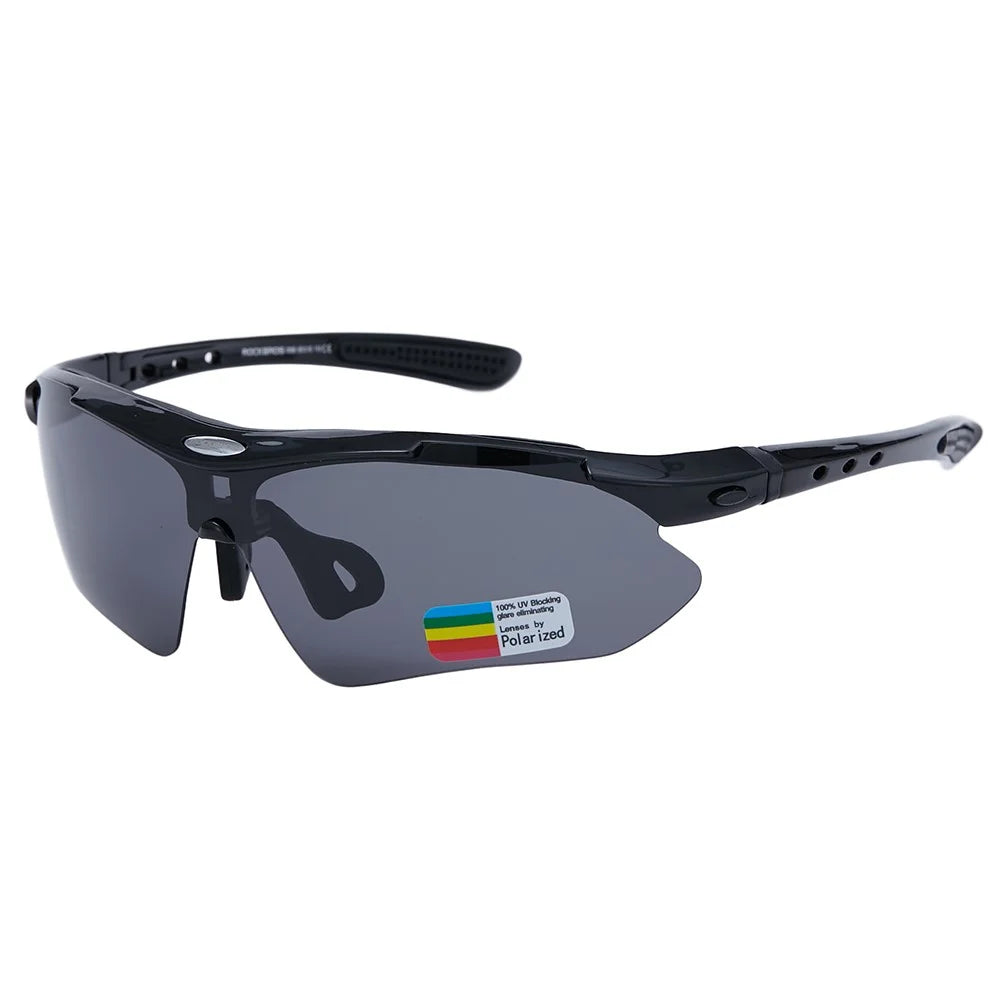 ROCKBROS Polarized Sports Sunglasses UV Protection Outdoor Sports Cycling Glasses - Black - 1