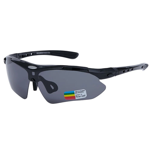 ROCKBROS Polarized Sports Sunglasses UV Protection Outdoor Sports Cycling Glasses - Black - 1