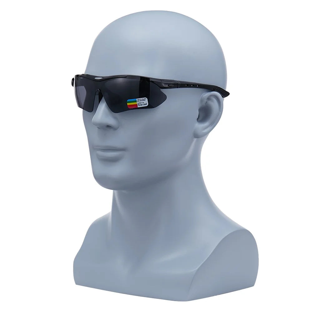 ROCKBROS Polarized Sports Sunglasses UV Protection Outdoor Sports Cycling Glasses - Black - 6