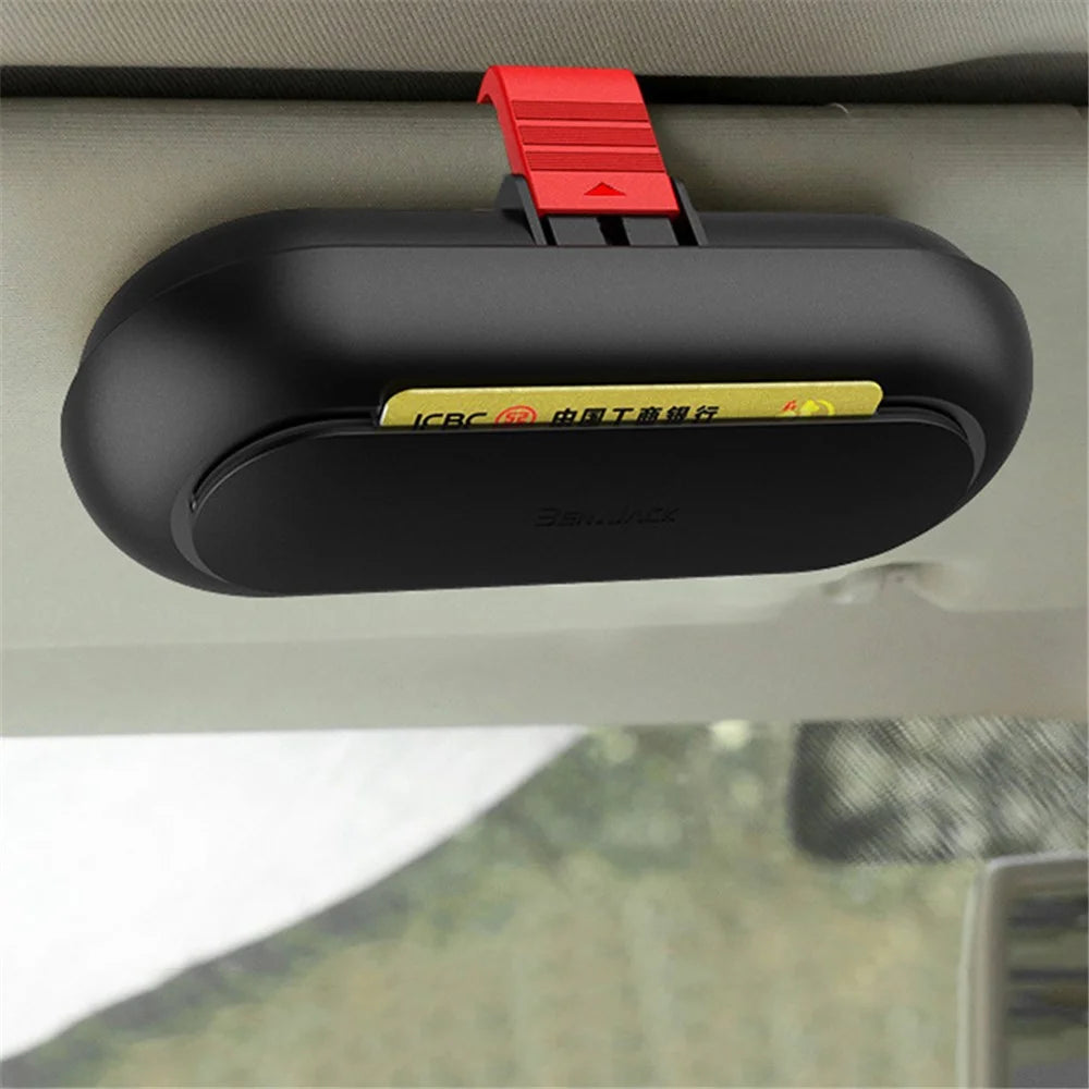 BEN.JACK Glasses Holders for Cars, Sunglasses Holder Clip for Sun Visor, Ticket Card Clip Eyeglasses Mount - Black - 2