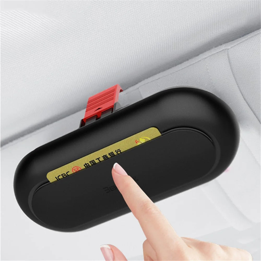 BEN.JACK Glasses Holders for Cars, Sunglasses Holder Clip for Sun Visor, Ticket Card Clip Eyeglasses Mount - Black - 3