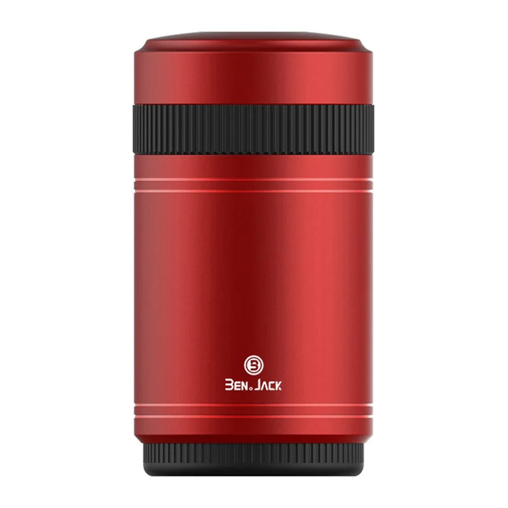BEN.JACK Mini Car Ashtray Portable Cigarette Ash Holder Aluminum Alloy Tissue Paper Organizer Box - Red - 1