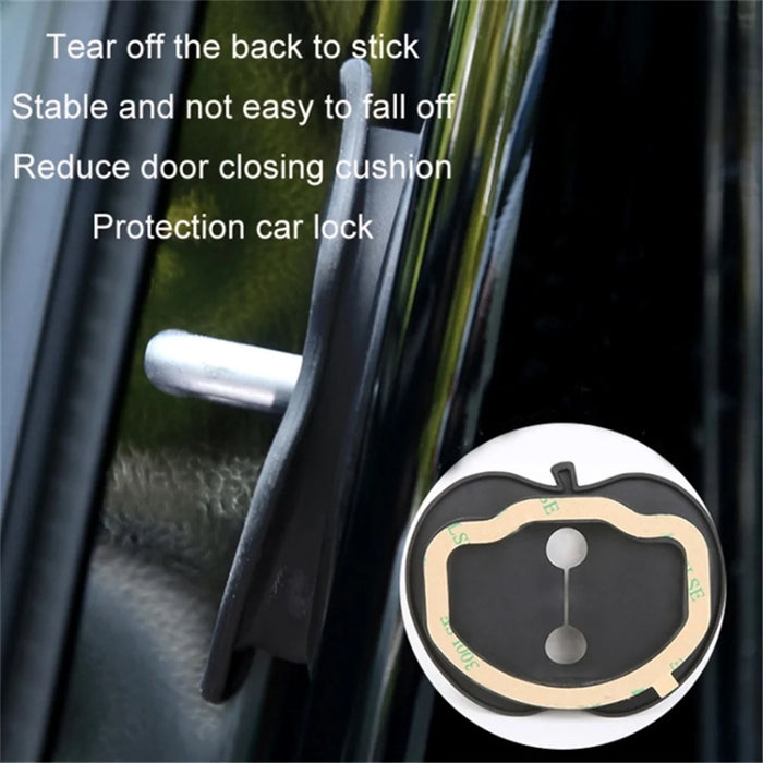 4Pcs / Set For Tesla Model Y / 3 Door Lock Silicone Case Car Lock Buckle Shock Absorption Buffer Silicone Protective Cover - 5