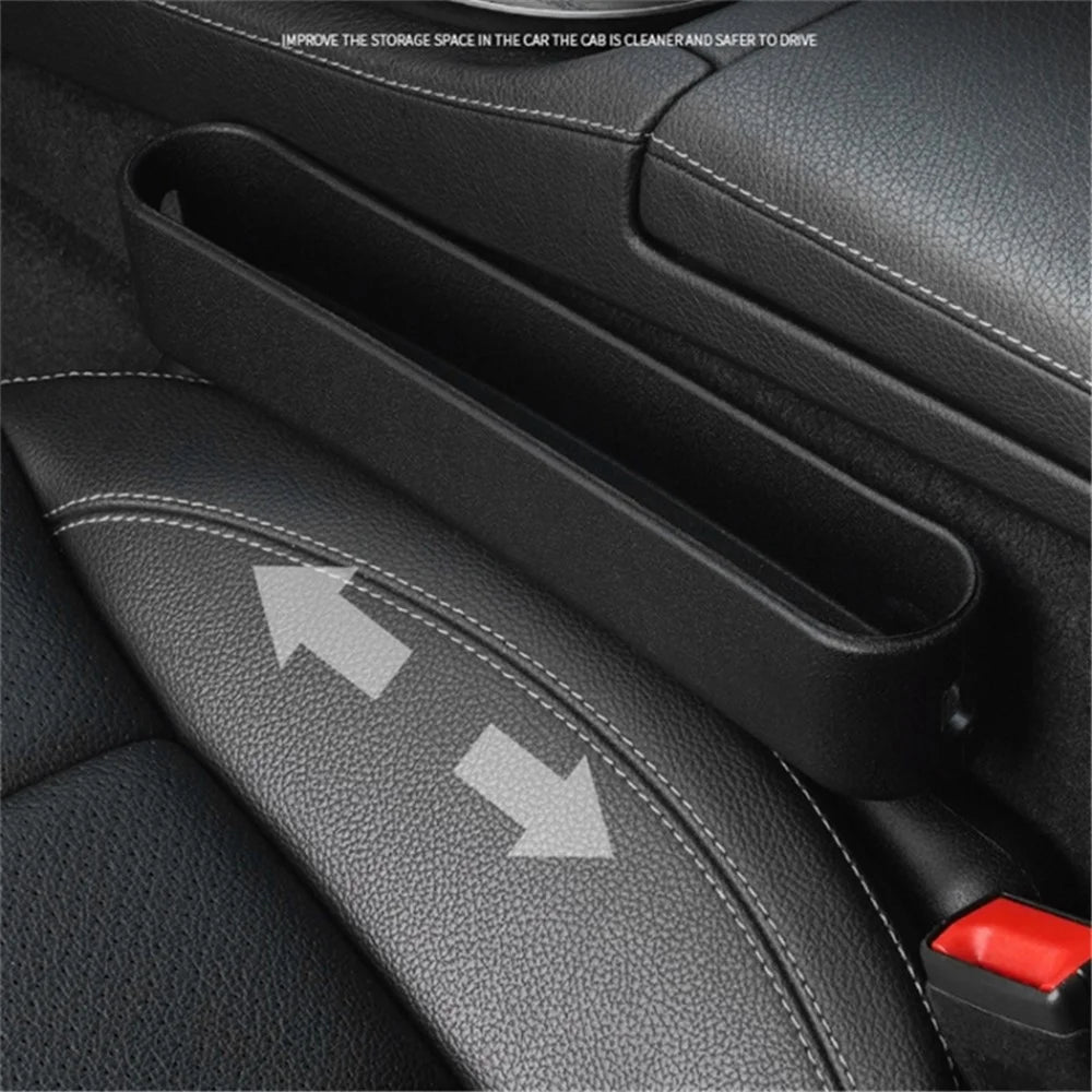 2Pcs ABS Car Seat Gap Filler Storage Box Multifunctional Phone Wallet Coins Holder Organizer - Brown - 2