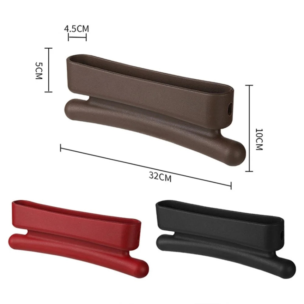 2Pcs ABS Car Seat Gap Filler Storage Box Multifunctional Phone Wallet Coins Holder Organizer - Brown - 7