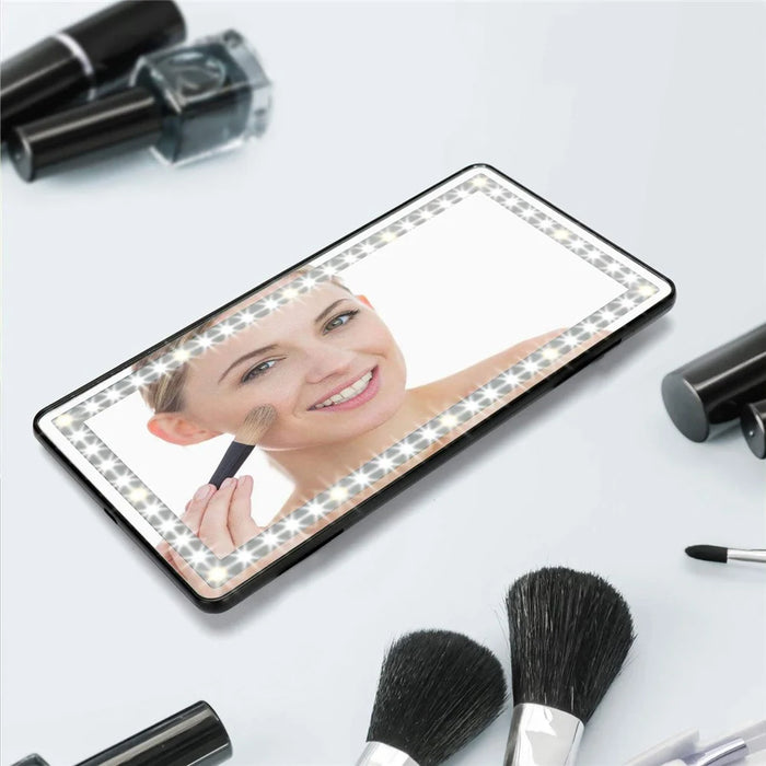 Car Sun Visor Mirror USB Rechargeable Cosmetic Makeup Mirror Touch Screen with 3 Light Modes - Black - 6