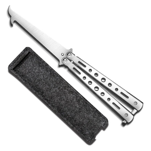 Folding Stone Removal Hook with Safety Hammer Portable Car Tire Cleaning Tool Set - Stainless Steel Color - 1
