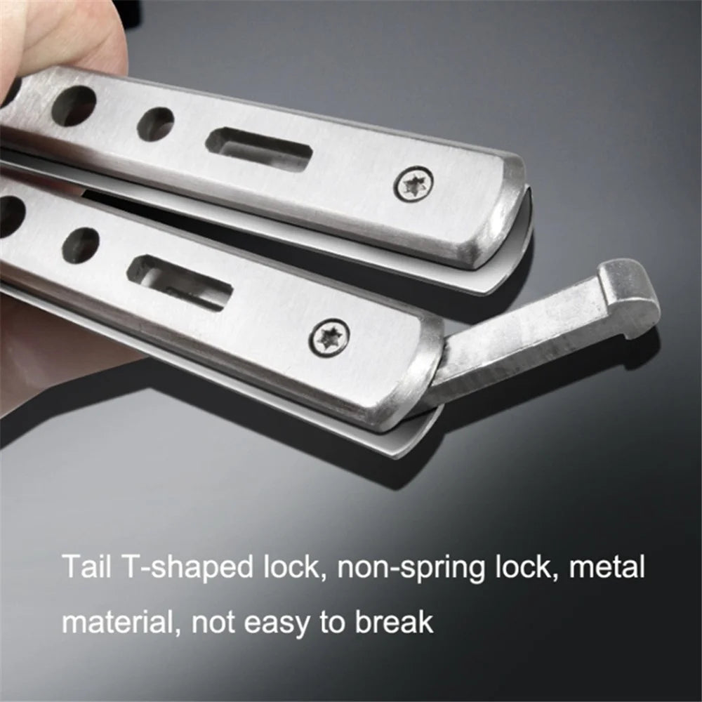 Folding Stone Removal Hook with Safety Hammer Portable Car Tire Cleaning Tool Set - Stainless Steel Color - 5