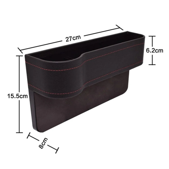 Car Front Seat Seam Storage Box Car Seat Filler Gap Phone Bottle Cup Holder Organizer - Black / Passenger Side - 7