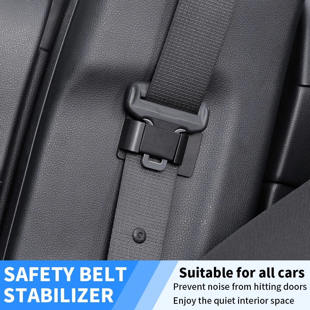 1302 Seat Belt Holder Stabilizer Fastener Car Seat Lock Buckle Interior Accessories - Matte Black - 2