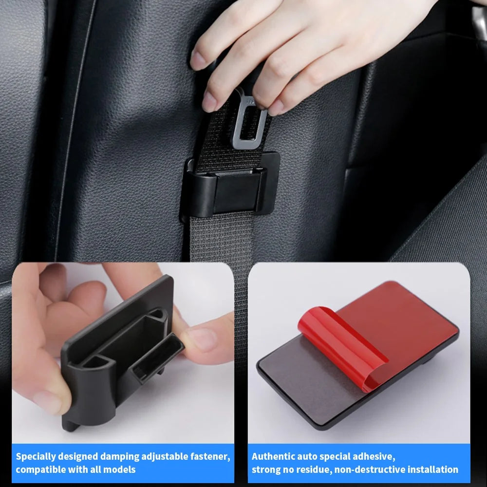 1302 Seat Belt Holder Stabilizer Fastener Car Seat Lock Buckle Interior Accessories - Matte Black - 4