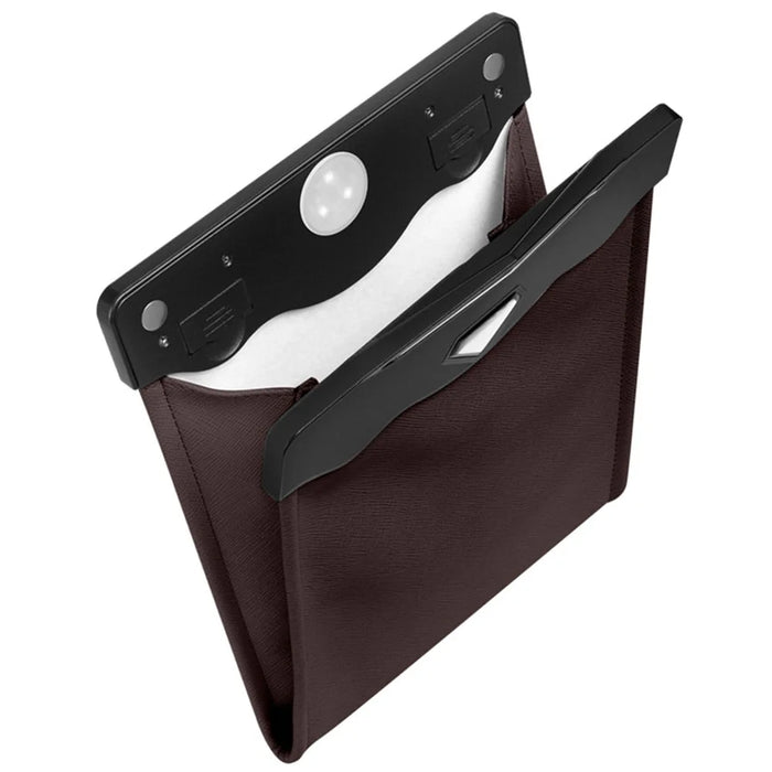 PU Leather+PC Car Trash Bag LED Light Magnetic Closure Garbage Bag Vehicle Rubbish Container Garbage Can - Brown - 1