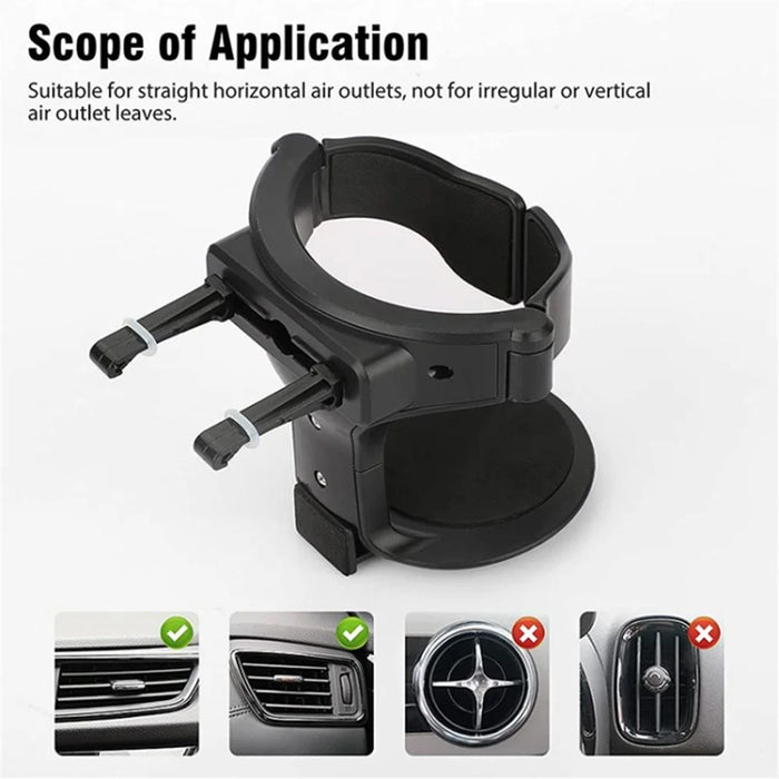 Car Air Vent Mount Water Cup Holder ABS Vehicle Air Outlet Cup Bottle Ashtray Bracket - 4
