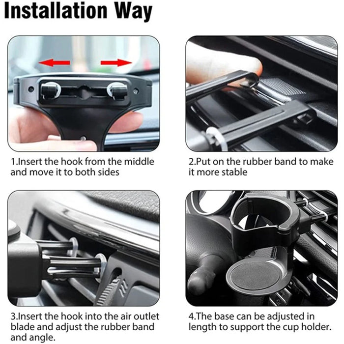 Car Air Vent Mount Water Cup Holder ABS Vehicle Air Outlet Cup Bottle Ashtray Bracket - 5