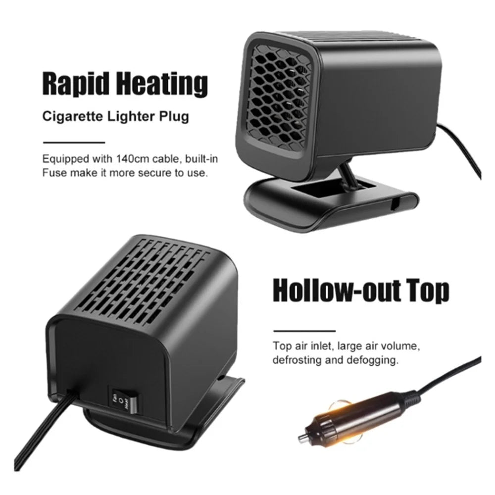 Electric Heater Fan 150W 12V Winter Heating Warmer Windshield Defroster Fog Removing - 2