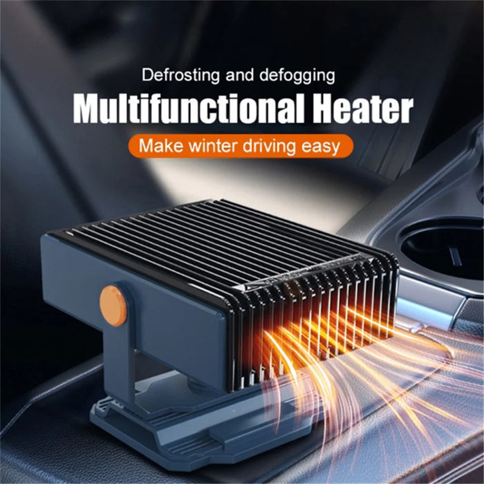 12V Car Heater Portable Fan 150W Windshield Defogger Defroster Winter Fast Heating Warmer - Navy Blue - 5