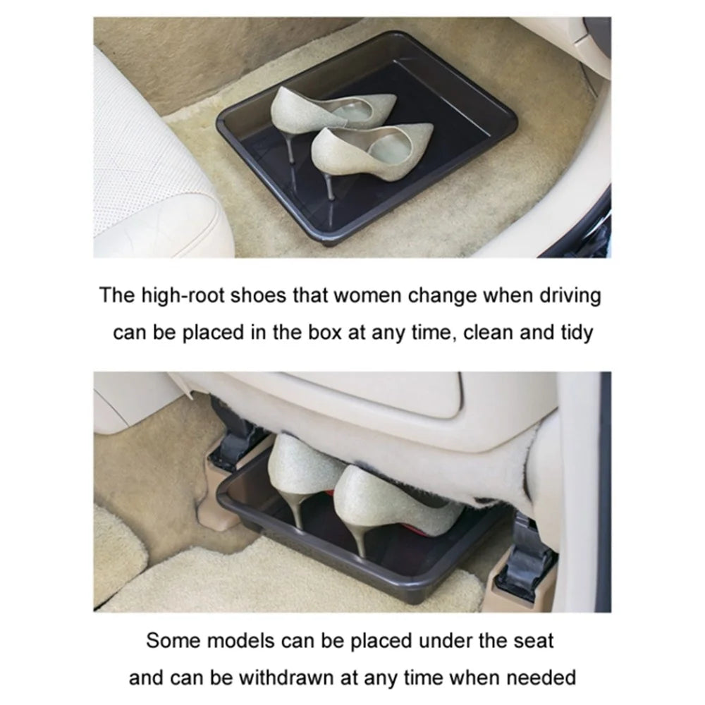Size L Multifunctional Car Storage Tray Shoe Umbrella Holder Auto Trunk Organizer, 380x300x60mm - 7